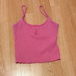 American Eagle Outfitters Pink Ribbed Camisole